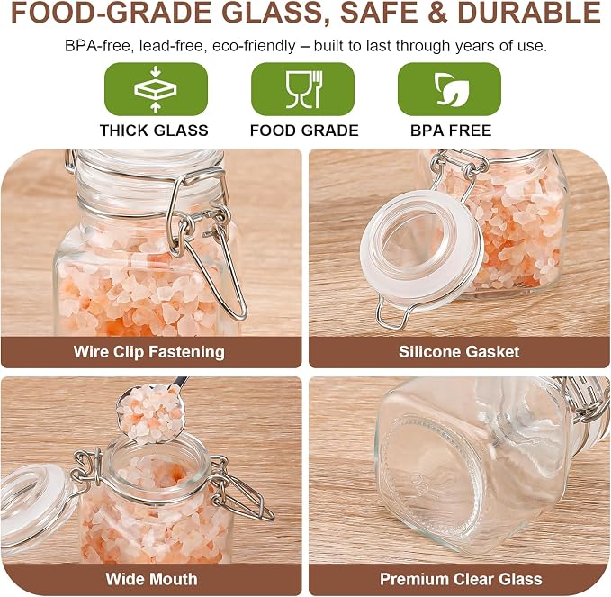 Spice Jars Set of 12, 4 oz Glass Spice Jars with Airtight Lids and Labels, Small Seasoning Jars for Spices, Herbs, Kitchen Spice Organizer