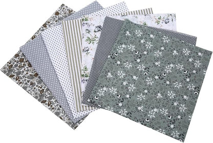7 pcs 20" x 20" Cotton Fabric DIY Making Supplies Quilting Patchwork Fabric Fat Quarter Bundles DIY for Quilting Cotton Patchwork Cushions (Grey, 20" x 20")