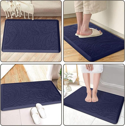 KMAT Kitchen Mat Cushioned Anti-Fatigue Waterproof Non-Slip Standing Mat Ergonomic Comfort Rug for Home,Office,Sink,Laundry,Desk 17.3" (W) x 28"(L),Blue