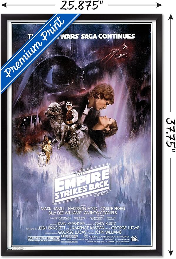 24X36 Star Wars: Saga - The Saga Continues Wall Poster, 36L" x 24W", Black Framed Version
