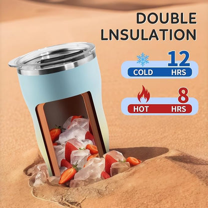 20Oz Insulated Tumbler With Straw And Lid,Spill Proof Tumbler for Iced Coffee And Hot Beverage, Double Wall Vacuum Travel Mug,Stainless Steel Straws for Tumbler,Yellow
