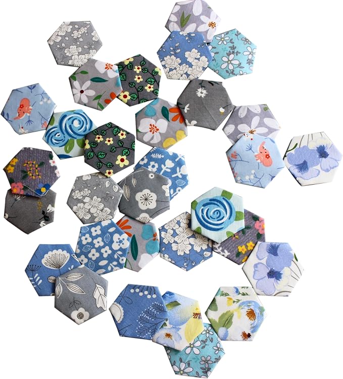 42 Pcs Blue Floral Cotton Fabric Squares 10 x 10 Inch, Precut Quilting Fabric Bundle, 14 Prints Layer Cake Fabric Squares for Quilting, Patchwork, Sewing, DIY Crafts