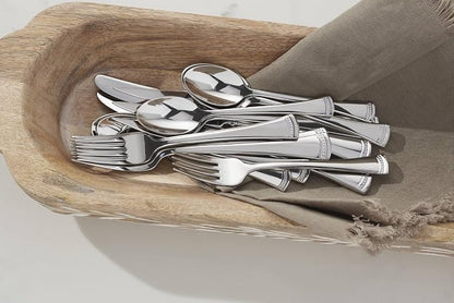 Lenox Silverware Set, Portola 12-Piece Steak Knife Flatware Set, Service For 12, Made Of 18/10 Stainless Steel, Dishwasher Safe, Home And Kitchen Utensils, Knives, Cutlery (Silver, 12 Piece)