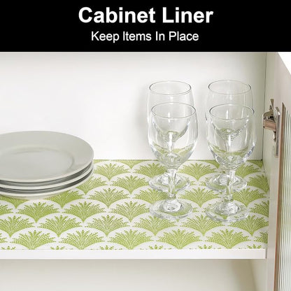 Cooyes Shelf Liners for Kitchen Cabinets, Refrigerator Liners Waterproof & Oil-Proof Kitchen Cupboard Liner Drawer Mats EVA Material Non Adhesive Fridge Liner for Shelves（17.5" W x 78.7" L）