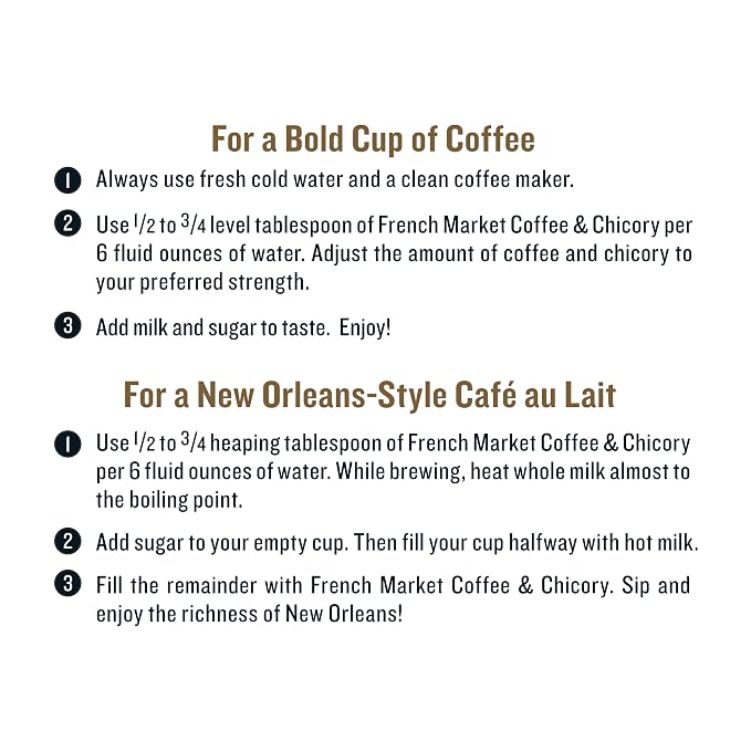 French Market Coffee, Coffee and Chicory, Dark Roast Ground Coffee, 12 Ounce Can 3 Count (Pack of 2)