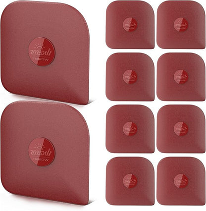 TMEDW Pan Scraper, 10 Pcs Pot Scraper, Pan Scraper Plastic, Multifunctional Scraper Tool for Kitchen, Non-Slip, Food Safe, High Heat Resistant-Red