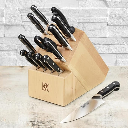 ZWILLING Pro 14-piece Knife Set - Made in Germany - Birchwood Block