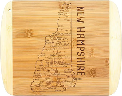 Totally Bamboo A Slice of Life New Hampshire State Serving and Cutting Board, 11" x 8.75"
