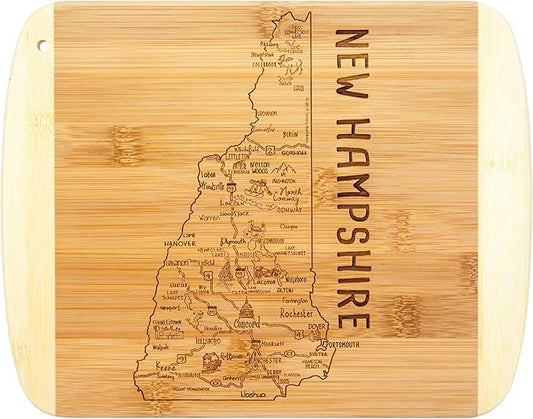 Totally Bamboo A Slice of Life New Hampshire State Serving and Cutting Board, 11" x 8.75"