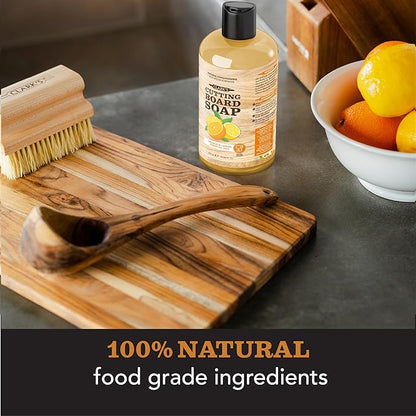 CLARK'S Cutting Board Organic Soap - Cleaner for Butcher Block, Countertop and Utensils - Enriched with Natural Orange & Lemon Extracts - Cleans and Restores Wood - Use Before Food Safe Mineral Oil