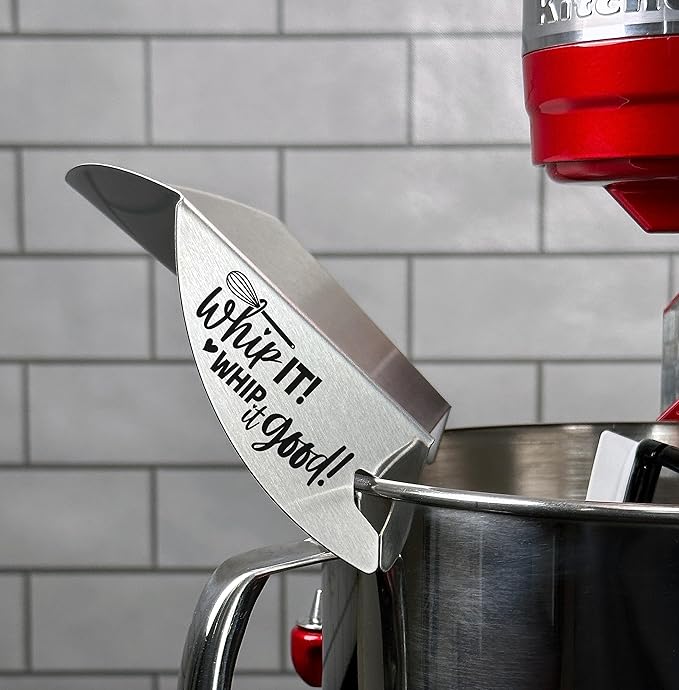 New Metro Design Pouring Chute Stand Mixer Replacement Pouring Shield with Unique Laser Etched Motto, Whip It! Whip it Good!