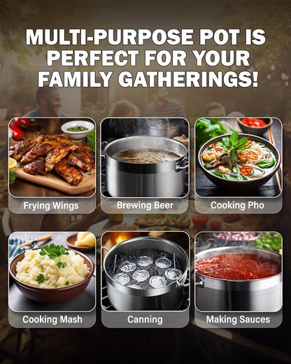 Cooks Standard Professional 20 Quart Stainless Steel Stock Pot with Lid, Large Pot for Cooking Pasta, Soup, Stockpot with Even Heating, Oven Safe, Dishwasher Safe, Cookware for Canning, Boiling
