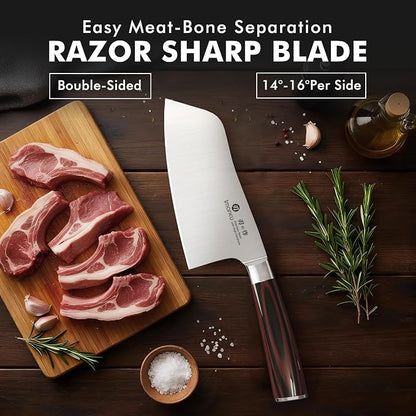 imarku 7 Inch Meat Cleaver Knife,Japanese SUS440A High Carbon Stainless Steel Butcher Knife with Ergonomic Handle,Ultra Sharp Vegetable Kitchen Knife for Home,Fathers Day