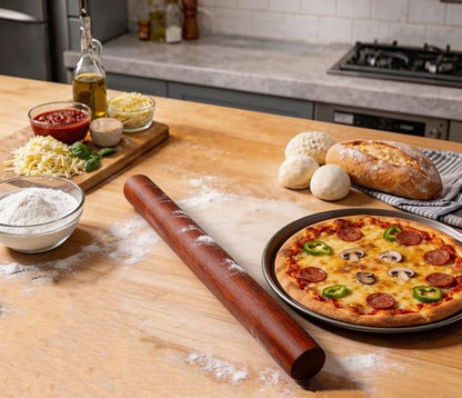 17.1 Inch Straight Rolling Pin – Smooth One-Piece Wooden Dough Roller for Baking, Cookies, Pizza Dough & Pastry