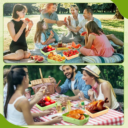 Reallnaive 4 Pcs Large Silicone Fruit Storage Box Anti-oxidation Avocado Saver Keeper Reusable Fridge Containers for Fruit Vegetable Tomatoes Garlic Lemons Potatoes Apples