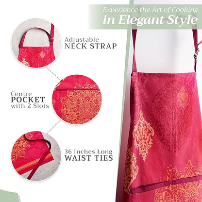 Maison d' Hermine 100% Cotton Apron for women with Pocket Kitchen Chef Apron for Men Cooking Spring Summer
