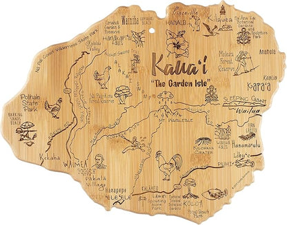 Totally Bamboo Destination Kauai Serving and Cutting Board, Includes Hang Tie for Wall Display