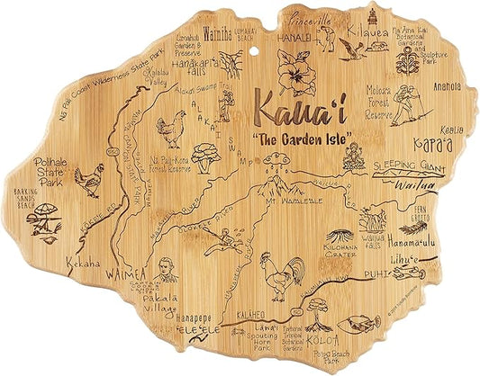 Totally Bamboo Destination Kauai Serving and Cutting Board, Includes Hang Tie for Wall Display
