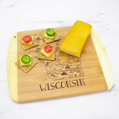 Totally Bamboo A Slice of Life Wisconsin State Serving and Cutting Board, 11" x 8.75"