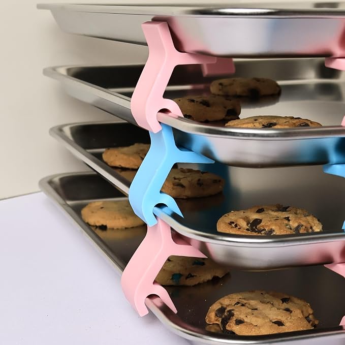 16pcs Baking Sheet Stackers - Saving Harvest Tray Stackers Accessories, Baking Sheet Stacking Clips, Cookie Tray Stacker Clips for Freeze Dryer Trays Kitchen Picnic BBQ (Easter)