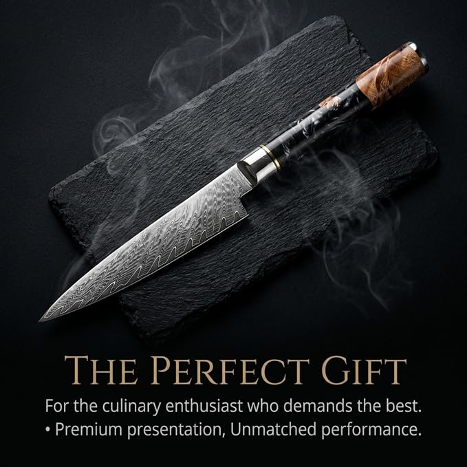 Tidal Black - 5" Utility Knife - Damascus
