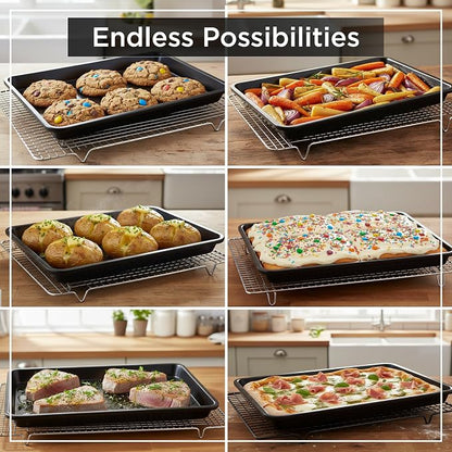 Wrenbury Quarter Sheet Pan - Carbon Steel Non-Stick ¼ Cake Baking Tray - Non Toxic Cookie Pan for Traybake - 13” x 9”