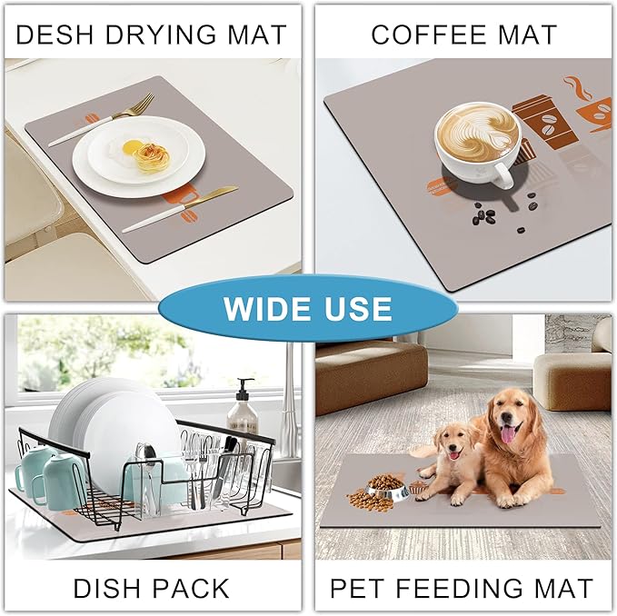 Golener Thick Counter Protector Absorbent Coffee Machine Spill Mat, Desk Protector, Prevent Moving, Coffee Mat Placemats Under Any Drink Coffee, Tea