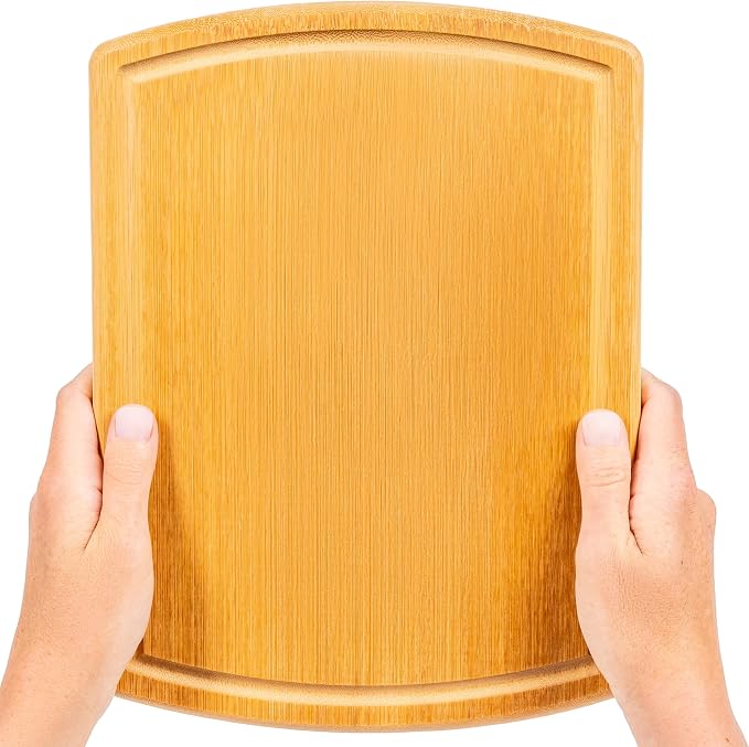 Small Bamboo Cutting Board – 12 Inch Wood Cutting Boards for Kitchen with Glue-Free Surface™ & Juice Groove – Non-Toxic, FSC-Certified, Durable Wooden Chopping Board