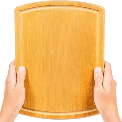 Small Bamboo Cutting Board – 12 Inch Wood Cutting Boards for Kitchen with Glue-Free Surface™ & Juice Groove – Non-Toxic, FSC-Certified, Durable Wooden Chopping Board