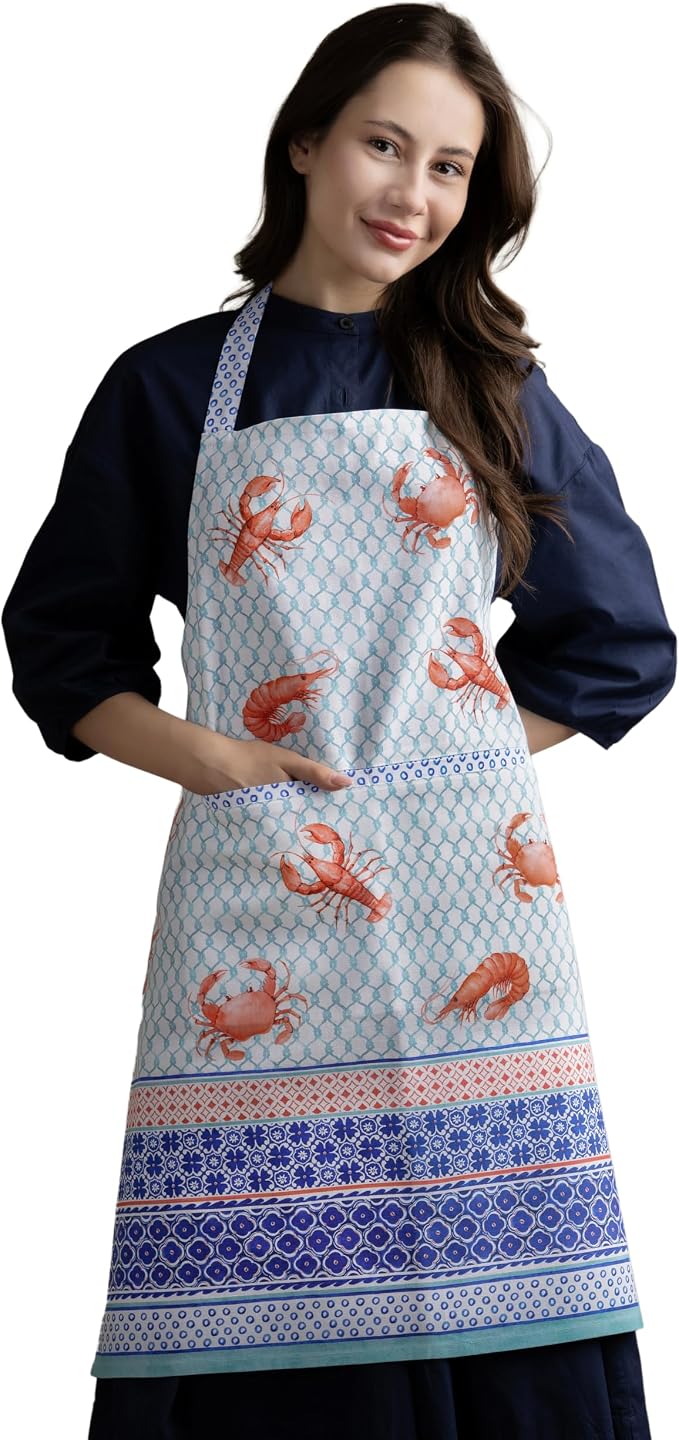 Maison d' Hermine 100% Cotton Apron for women with Pocket Kitchen Chef Apron for Men Cooking Spring Summer