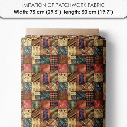 Elegant Lady Patchwork Cotton Fabric Panel – 6 Designs (10×10 inch Each) + Bonus Patchwork Sheet 29.5×19.6 inch, 100% Cotton 140 GSM