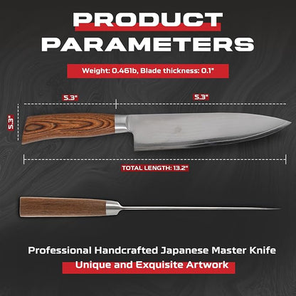 Damascus Chef Knife 8 Inch, Professional Kitchen Knife with VG10 Steel Core 67 Layers, Full Tang Cooking Knife with Ergonomic Walnut Handle, Gift Box Included