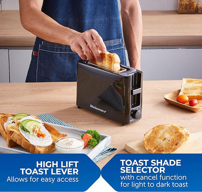 Elite Gourmet ECT118B Cool Touch Single Slice Toaster, 6 Toasting Levels & Wide Slot for Bagels, Waffles, Specialty Breads, Pastry, Snacks, Black