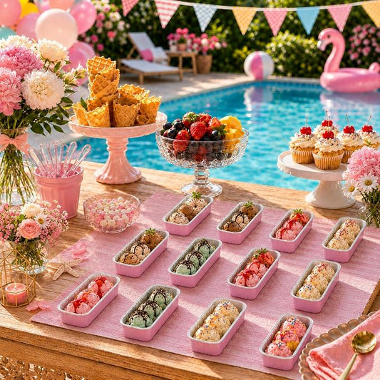 NPLUX Mini Cake Pans with Lids and Spoons, 60 Pack Pink Mini Loaf Pans with Lids, Aluminum Foil Mini Cake Containers for Baking, Individual Cake Pans with Lids, Graduation Gifts Party Favors