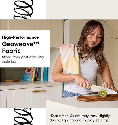 GEOMETRY Bar Towels for Kitchen - Spring & Summer Collection - Premium Towels for Cleaning Dishes & Glassware - Absorbent & Fast Drying Kitchen Towels - Soft Floral, 12" x 14" - 1-Piece
