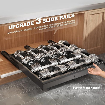 Seinloes 4 Pack Pull Out Cabinet Organizer Expandable Width (15"-24.8") & Depth (16.2"-23.6"), 3 Slide Rails Slide Out Drawers with Handle, Includes Raising Pad for Framed Cabinets, Black