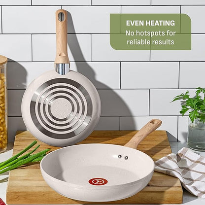 T-Fal Revive Ceramic Nonstick Frying Pan 12 Inch Skillet, Oven Safe to 350°F, Stay-Cool Handle, Kitchen Pots and Pans, Beige Granite