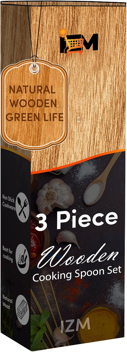 3 piece wooden utensil set premium cooking spoons wood cooking utensils teak wooden utensils set wood cooking utensils