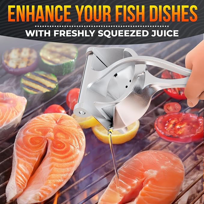 Hand Juicer Squeezer - Gets Every Last Drop Fast - Manual Juicer Hand Press for Lemon, Orange, Lime, Grapefruit and Pomegranate | 20 oz Aluminum Bowl, Pour Spout, Lemon Squeezer with Ergonomic Handle