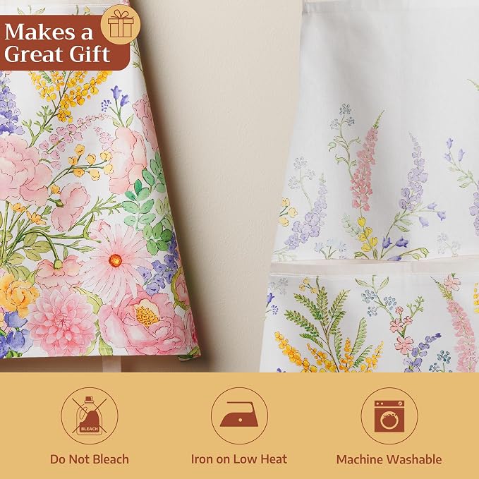 Maison d' Hermine 100% Cotton Apron for women with Pocket Kitchen Chef Apron for Men Cooking Spring Summer