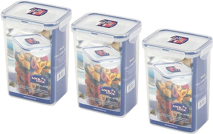 (Pack of 3) LOCK & LOCK Airtight Rectangular Tall Food Storage Container 43.96-oz / 5.49-cup