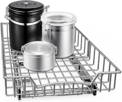 Simple Houseware Under Cabinet Pull Out Sliding Shelf Drawer Organizer, 21" D x 11" W