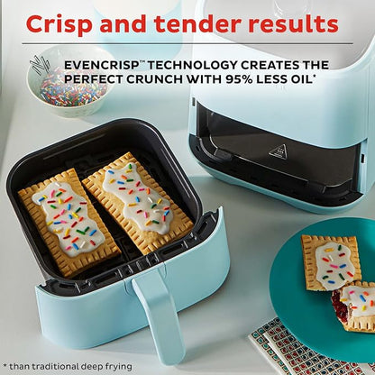 Instant Pot Vortex 2QT Mini Air Fryer,Small Air fryer that Crisps,Reheats, Bakes,Roasts for Quick Easy Meals,Includes over 100 In-App Recipes, is Dishwasher-Safe, from the Makers of Instant Pot, Aqua