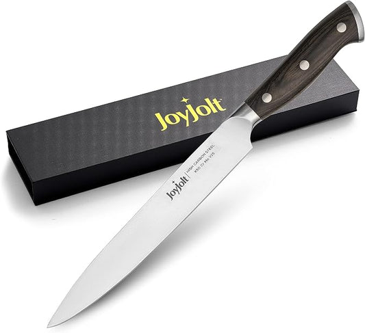 JoyJolt 8” Carving Knife. High Carbon x50 German Steel Kitchen Knife. Magnetic Gift Boxed Brisket Knife
