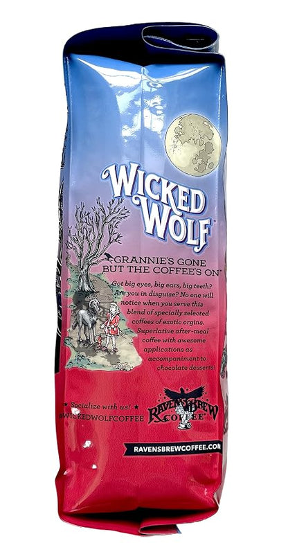 Raven's Brew Coffee - Wicked Wolf - Dark Roast - Full Body of Currant and Spice (Organic Whole Bean, 12 oz)