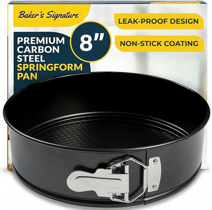 Cheesecake Pan 8 Inch Carbon Steel With Removable Bottom – Leakproof Design, Nonstick Coating Springform Pan – Durable Cake Mold With Secure Latch, Even Heat Cheese Cake Pans For Baking