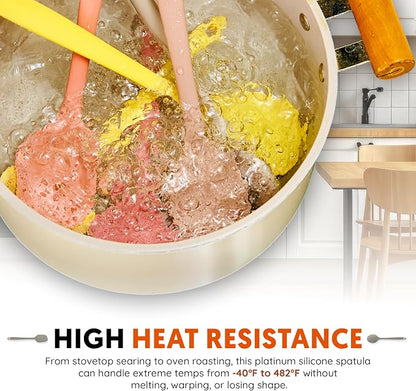 Platinum Silicone Cooking Ladle for Baking, Scraping & Mixing, 100% Food Grade Colorful Silicone Kitchen & Serving Utensils, Heat Resistant, Non-Stick Cookware - 8.6 inch Warm Gray