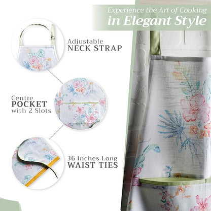 Maison d' Hermine 100% Cotton Apron for women with Pocket Kitchen Chef Apron for Men Cooking Spring Summer
