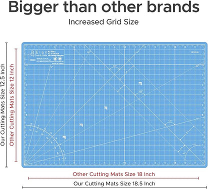 Elan Cutting Mat A3 Blue, Self Healing Cutting Mat 12x18 Inch, 5-Ply Craft Board Blue, Hobby Board for Crafts 12x18 Inch