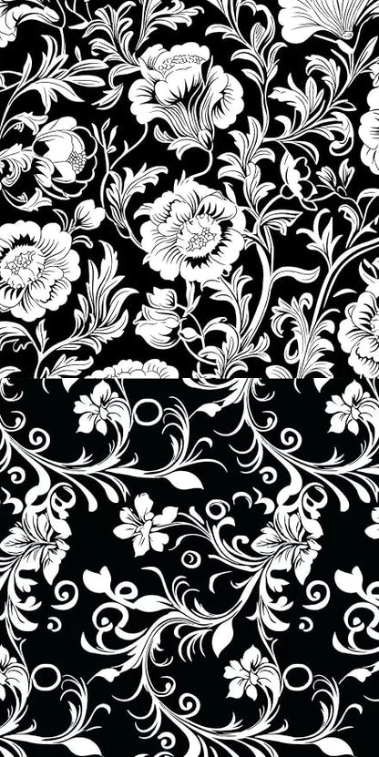 HANPATQUI 50PCS 10 x 10 inch 100% Cotton Fat Quarters Fabric for Sewing and Quilting Bundles Precut Fabric Square for DIY Craft Patchwork-Black and White